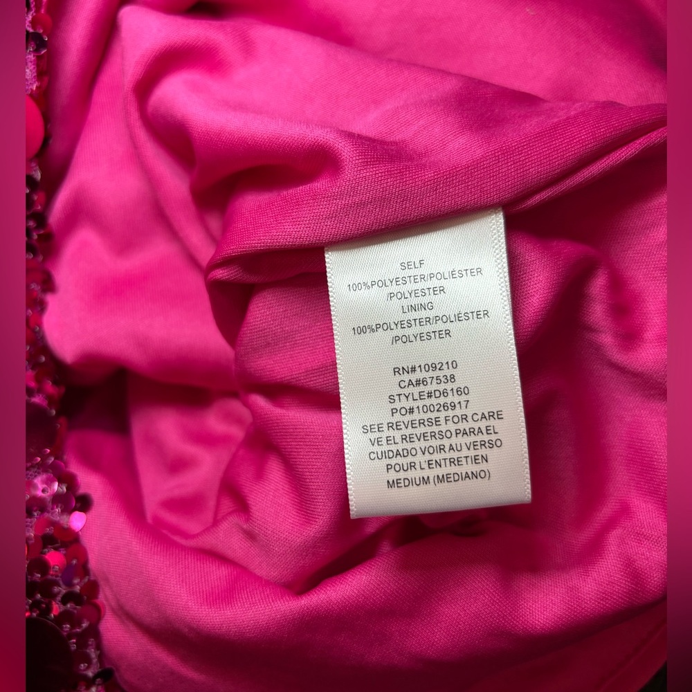 Windsor Y2K Style Vibrant Pink Sequin Strapless Mini Dress New! - Picture 13 of 16